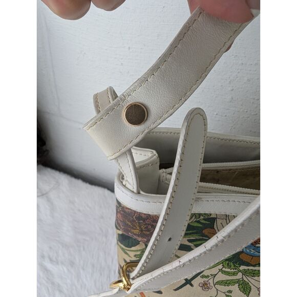 Vintage GUCCI Flora Shoulder Bag Floral‎ CanvasWhite  Leather 70's - 80's - Picture 4 of 14